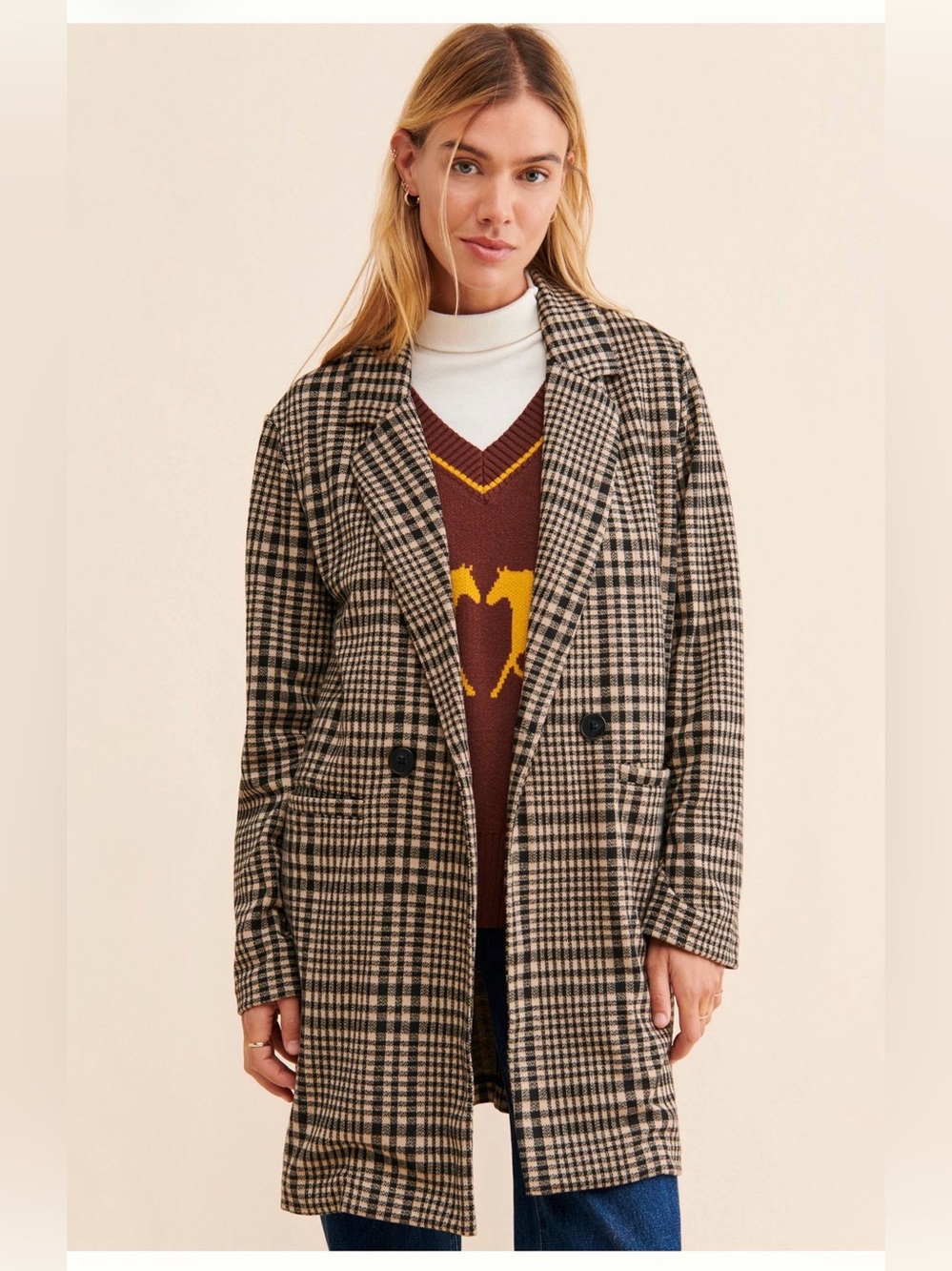 Anthropologie x Sanctuary Carleton Knit Longline Blazer, size medium